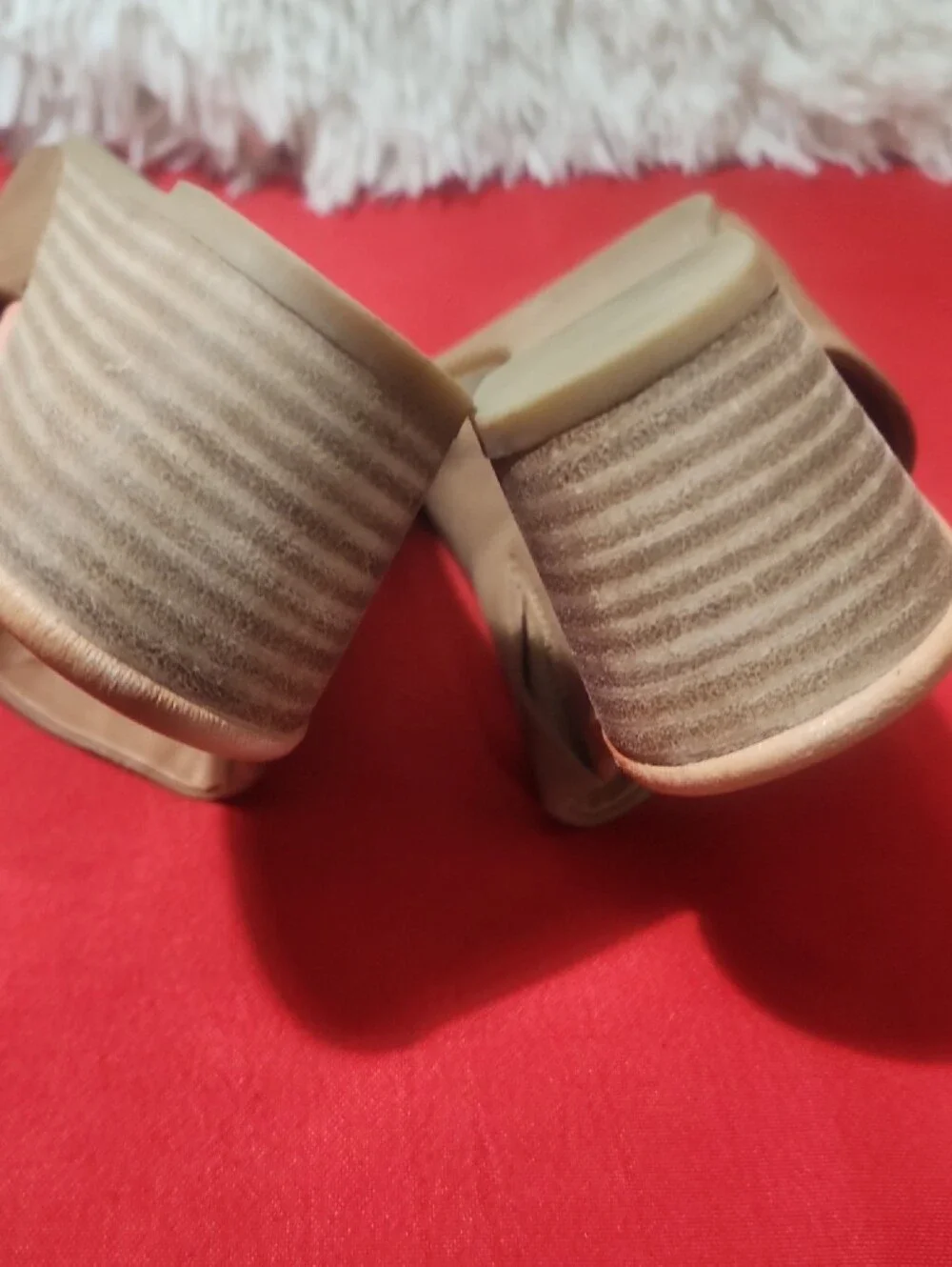 Lucky Brand Malenka Brown Open-Toe Wedge Slides
